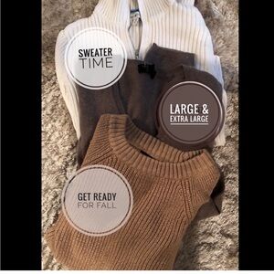 - Mystery sweaters sizes (l, XL)   5 Sweater bundle